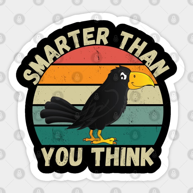 smarter than you think funny crow Sticker by Drawab Designs